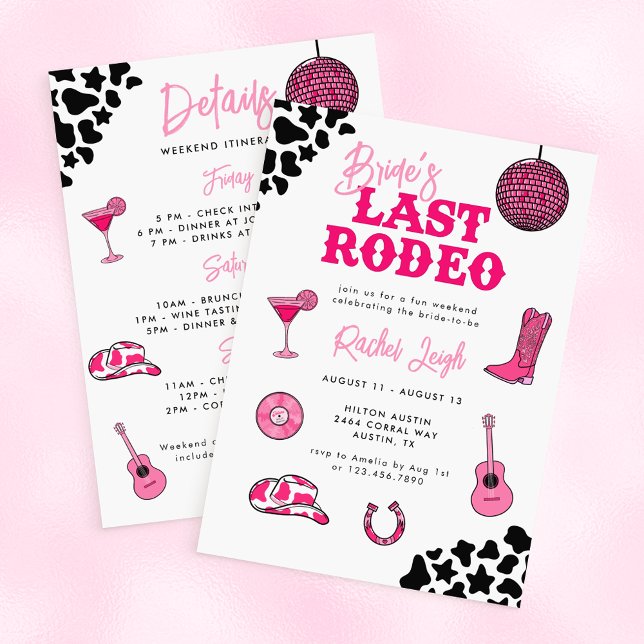 Convites Caubói Disco Último Rodeio Despedida de Solteira (Criador carregado)