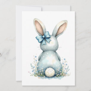 Convites Cauda de Coelho Azul Bunny Easter com Ovos
