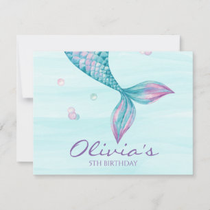 Convites cauda de sereia aniversário