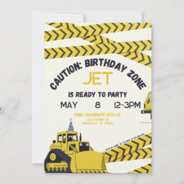 Convites Caution: Birthday Zone Invitation
