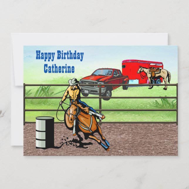 Convites Cavaleira de Rodeio do Oeste Americano no Arena (Frente)