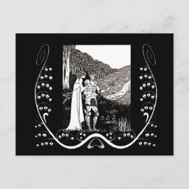 Convites Cavaleiro de Beardsley Nouveau & senhora Casamento