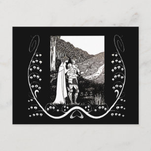 Convites Cavaleiro de Beardsley Nouveau & senhora Casamento