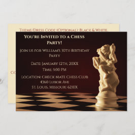 Convites Cavaleiro de Xadrez do aniversário de 30 anos Verm