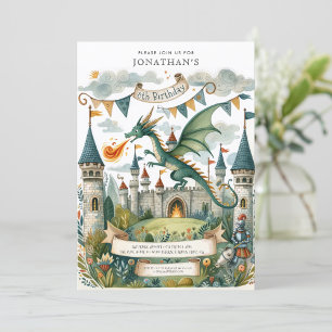 Convites Cavaleiro e Dragão - Aniversário Real Medieval