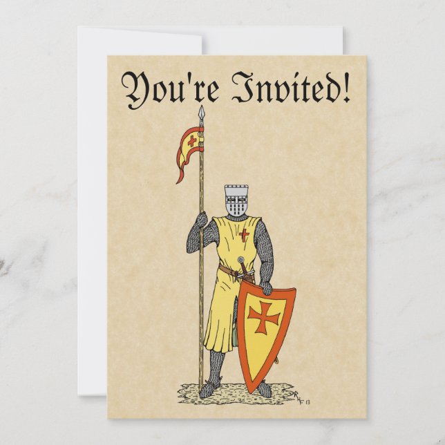 Convites Cavaleiro medieval do 13 (Frente)