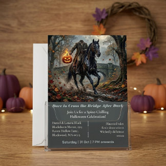 Convites Cavaleiro Sem Cabeça Sleepy Hollow Meia-Noite Hall
