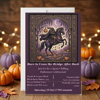 Convites Cavaleiro Sem Cabeça Sleepy Hollow Midnight Rider
