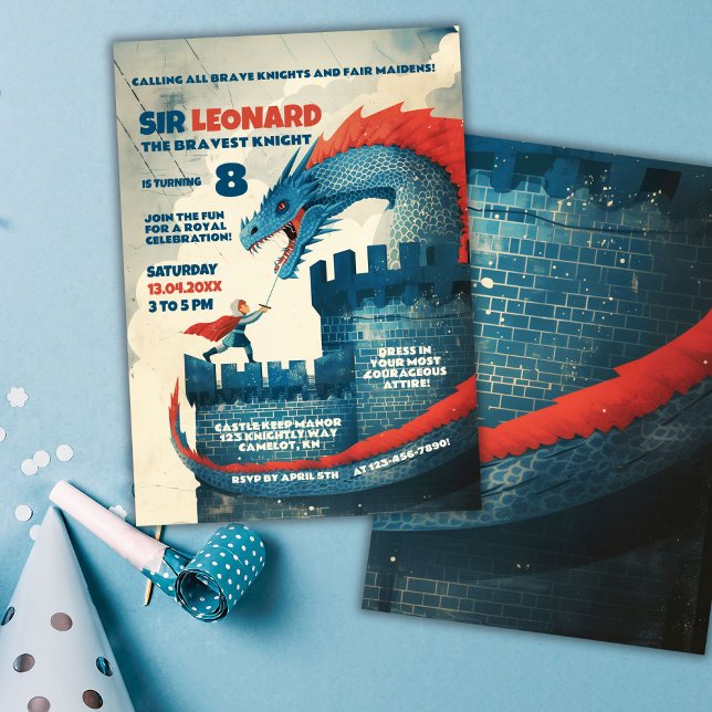 Convites Cavaleiro sem rosto e Festa de aniversário de drag (Criador carregado)