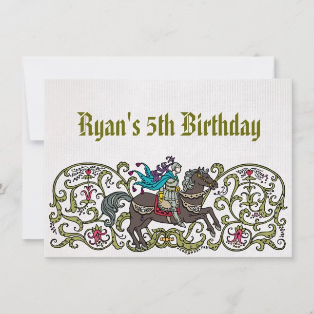 Convites Cavaleiro Vintage (Frente)