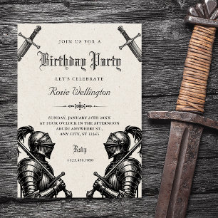 Convites Cavaleiros aniversário medieval