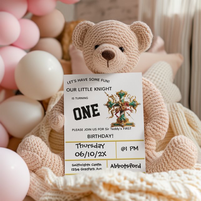 Convites Cavaleiros em Festa Armada Primeiro Aniversário (Criador carregado)