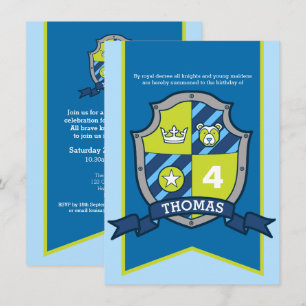 Convites Cavaleiros, escudos medievais, crianças... convit