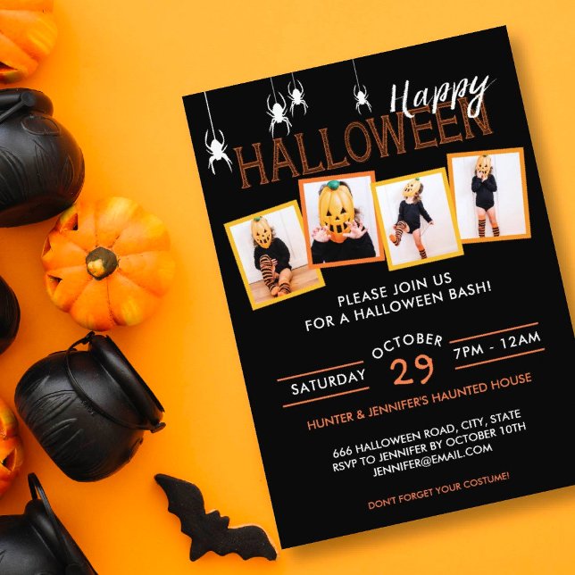 Convites Cavaleiros Fotográficos do Dia das Bruxas 4 | Conv (Invite your friends to a Halloween bash, or Halloween baby shower or birthday party with this design)
