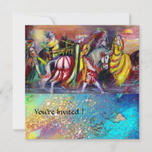 Convites CAVALEIROS, MÚSICA À NOITE, Faíscas Azuis Dourados