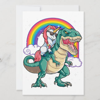 Convites Cavalgando Unicórnio T rex Dinossauro Meninos Meni