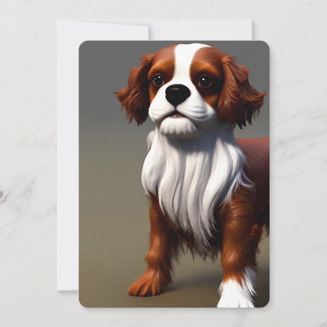 Convites cavalier king charles spaniel AI8 (Frente)