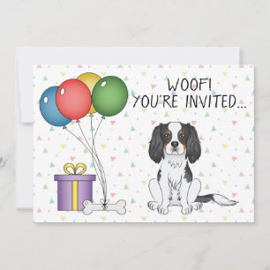 Convites Cavalier King Charles Spaniel Tricolor - Aniversár