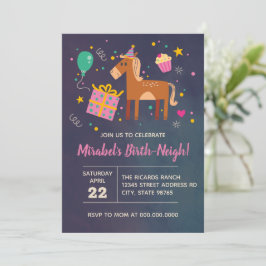 Convites Cavalo Aniversário de Nascimento-Neigh Em Qualquer