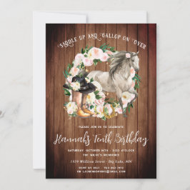 Convites Cavalo bonito e Flores no Aniversário da Madeira R