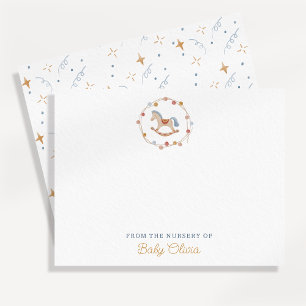 Convites cavalo de balanço, pom-poms, do berçário da carta