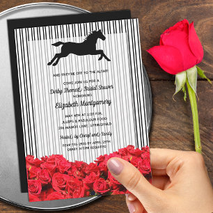 Convites Cavalo de corrida e Rosas Derby Bridal