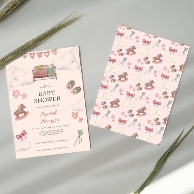 Convites Cavalo de Sonhos Bassinet de Bersery Boho (Criador carregado)