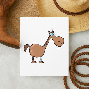 Convites Cavalo Derpy Engraçado Garanhão Marrom Bobo