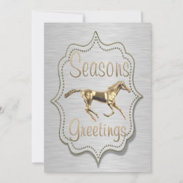 Convites Cavalo Dourado no Feriado Ocidental Prateado