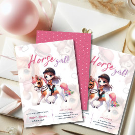 Convites Cavalo e Cavaleiro Convidam Rapariga Equestre