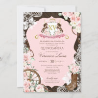 Cavalo Elegante Crest Rustic Rosa Charro Quinceane