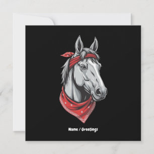 Convites Cavalo Engraçado Adora Raparigas Bandanas Vermelha