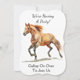 Convites Cavalo Galopante Aquarela Personalizado