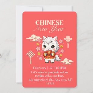 Convites Cavalo Kawaii Ano Novo Chinês
