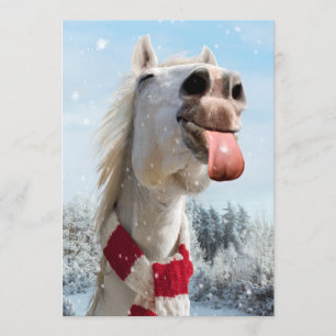 Convites Cavalo Pegando Flocos de Neve