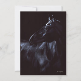 Convites Cavalo preto elegante pintado à mão