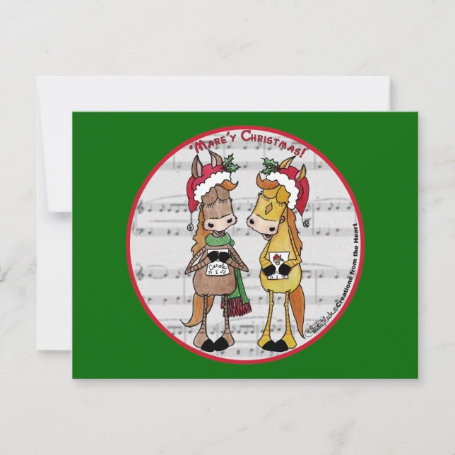Convites Cavalos Carineiros - 'Mare'y Christmas (Frente)