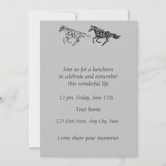 Convites Cavalos de Arte Gráfica do Serviço de Fotografias  (Frente)