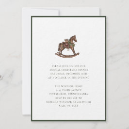 Convites Cavalos de Balanço em Aquarela Elegante Xadrez Nat