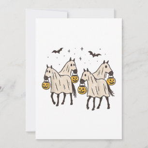 Convites Cavalos Fantasmas Fofos no Halloween Doces ou Trav