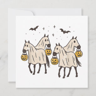 Convites Cavalos Fantasmas Fofos no Halloween Doces ou Trav
