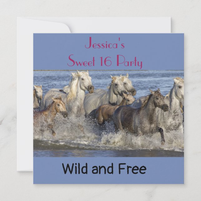 Convites Cavalos galopando na água (Frente)