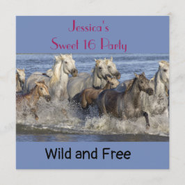 Convites Cavalos galopando na água