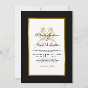 Convites Cavalos-Marinhos Tropical Gold Casamento Elegante