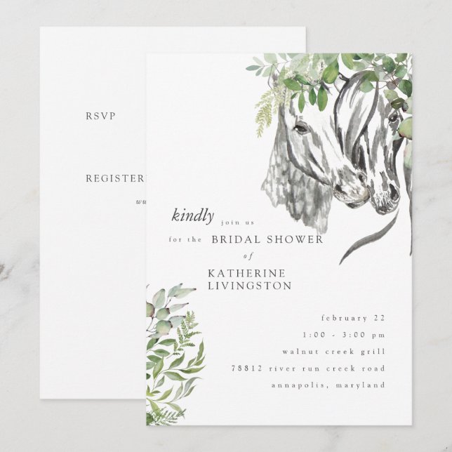 Convites Cavalos Russos Nuzindo Chá de panela Neutro (Frente/Verso)