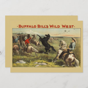 Convites Cavalos Selvagens Oeste de Buffalo Bill