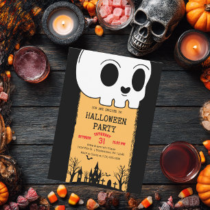 Convites Caveira Esqueleto Cemitério Preto Gótico Halloween