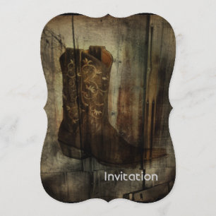 Convites Caverna do Homem Angustiado Bota de Cowboy Country