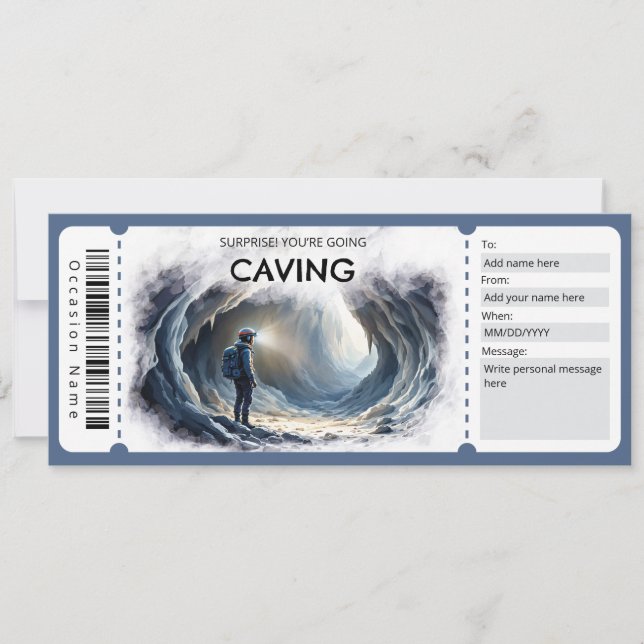 Convites Caving Gift Certificate (Frente)