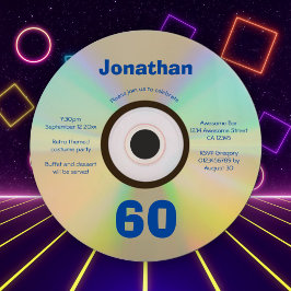 Convites CD Faux da 60ª Festa de aniversário Música retrora